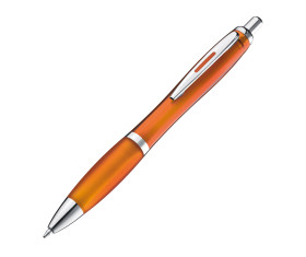 Transparent ball pen with rubber grip