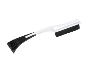 Plastic ice scraper with brush