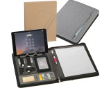 A4 Schreibmappe aus Kunstleder mit integrierter Powerbank